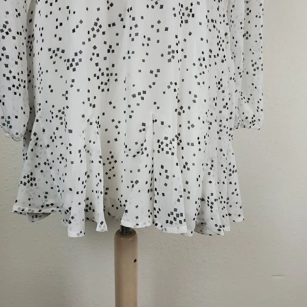 Trixie white black cross front dress trumpet skirt